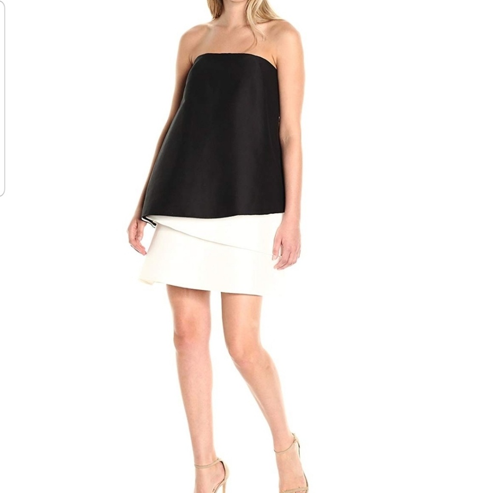 Halston Heritage Black and White Mini Dress